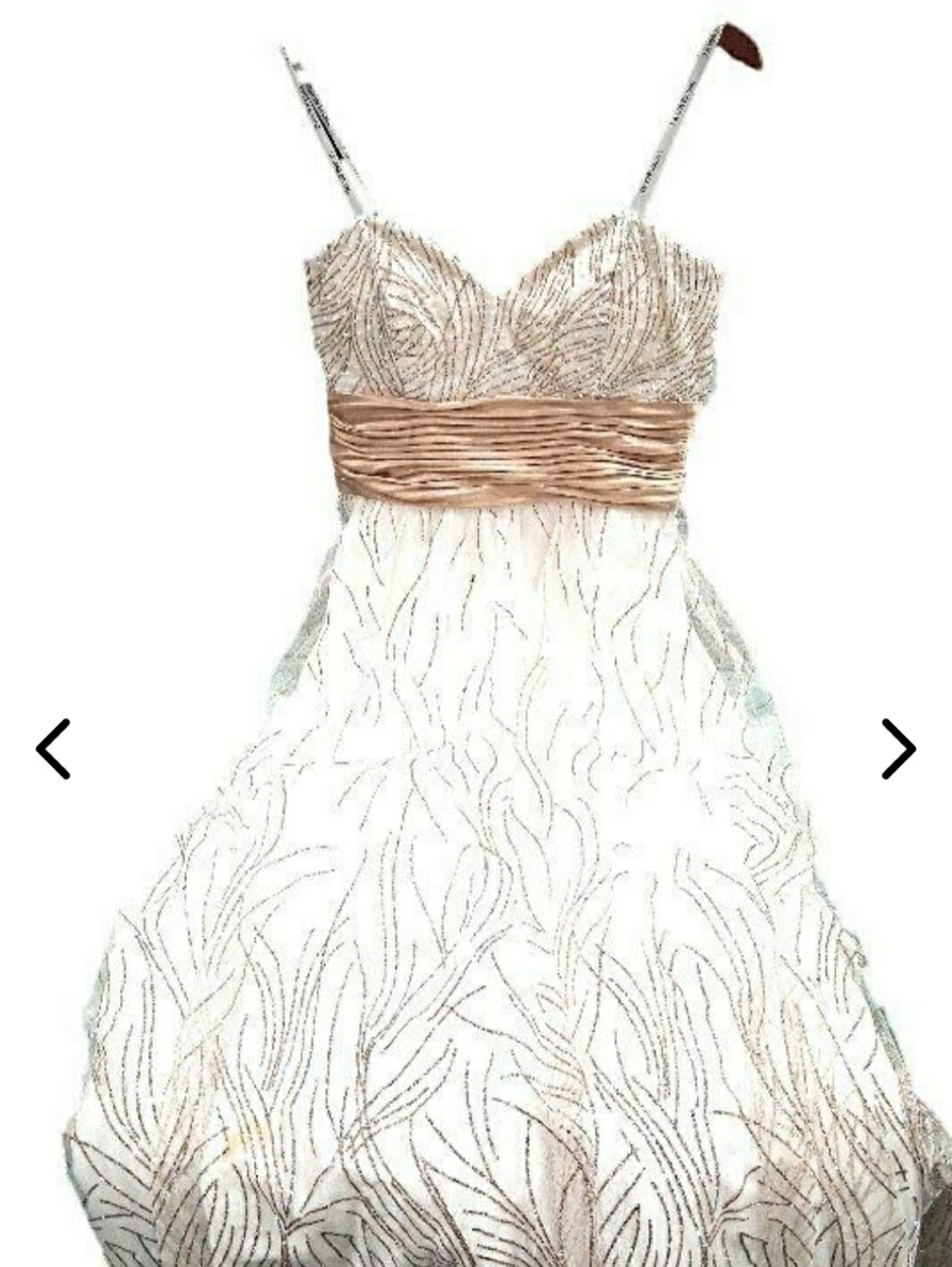 David’s Bridal Strapless Bead Pearl Gown NWT Size 12